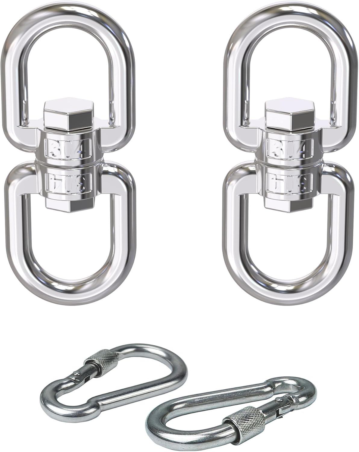 Juego de accesorios para columpios, mosquetón giratorio Digtichnny con rotación de 360, cadenas de hamaca de acero inoxidable 304 y ganchos de carga
