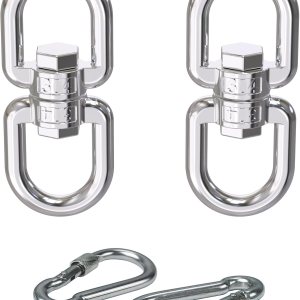 Juego de accesorios para columpios, mosquetón giratorio Digtichnny con rotación de 360, cadenas de hamaca de acero inoxidable 304 y ganchos de carga Juego de accesorios para columpios, mosquetón giratorio Digtichnny con rotación de 360, cadenas de hamaca de acero inoxidable 304 y ganchos de carga