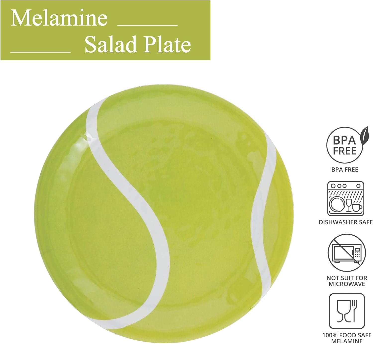 UP ware – Juego de 6 platos de ensalada de melamina, sin BPA, aptos para lavavajillas, platos de ensalada para risotto, pasta y ensalada, platos de