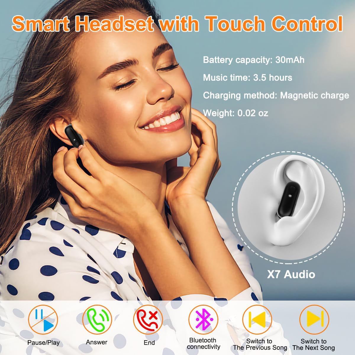 Auriculares Auriculares Solo Match Smart Watch X7 One Pairs Negro