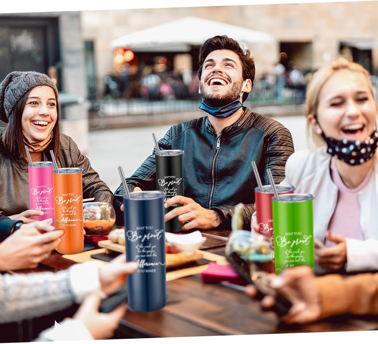 Norme 20 vasos de acero inoxidable de 20 onzas con texto en inglés “Thank You Gifts May You Be Proud of the Work You Do”, regalos de agradecimiento