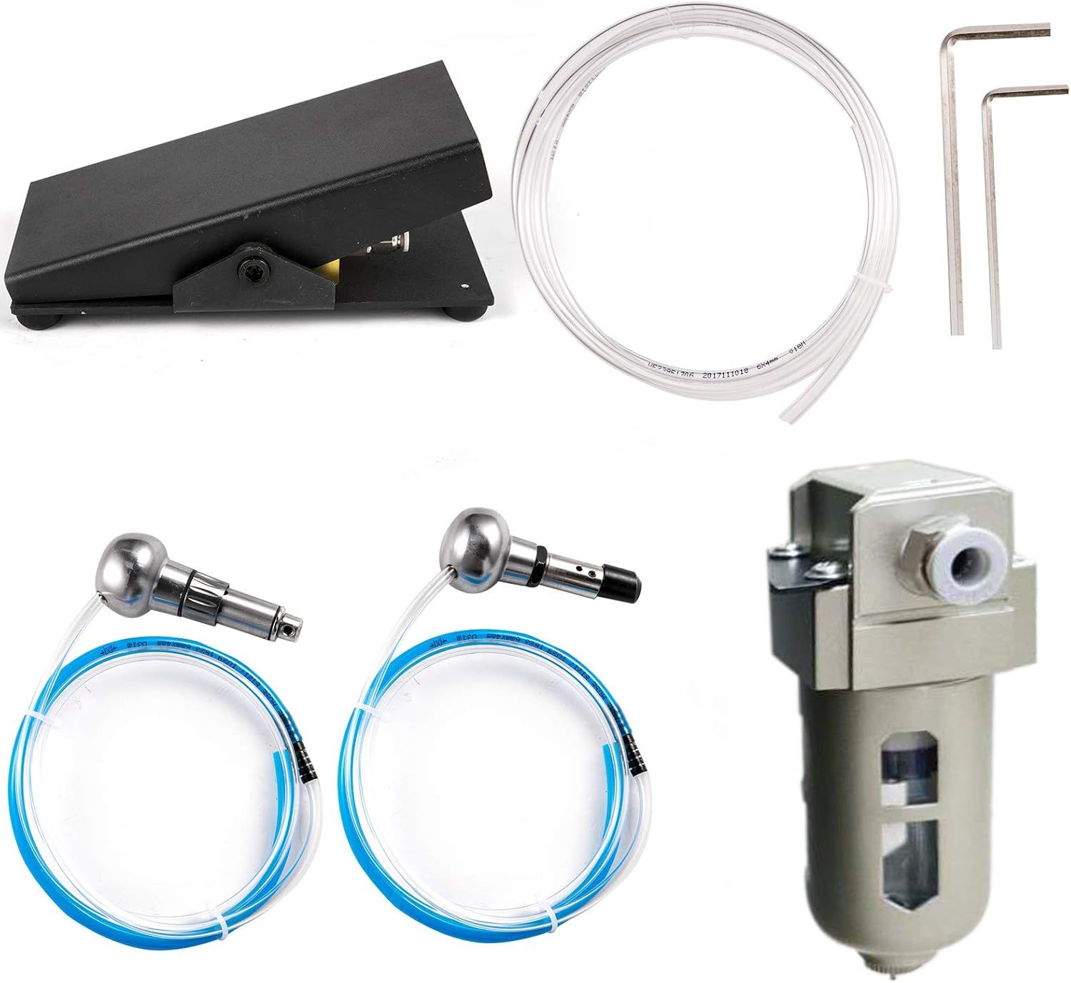 VEVOR Máquina neumática grabadora de joyas 110V 60Hz Máquinas neumáticas de grabado a mano 400-8000 RPM Graver neumática de doble cabeza micro