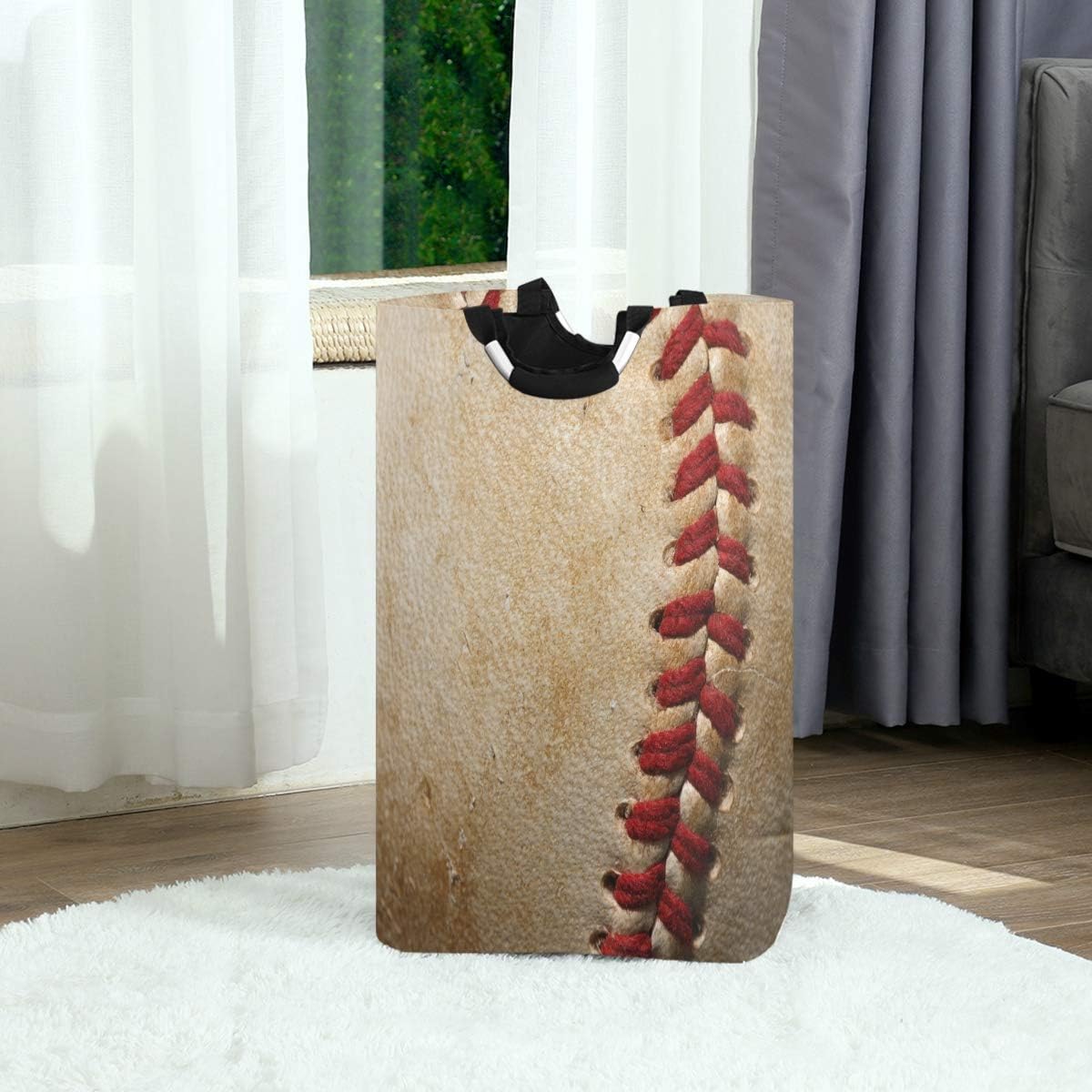 ALAZA Cesta de almacenamiento grande con asas para pelotas de béisbol, estilo vintage, para ropa sucia, con asas, para cestas de regalo, dormitorio,