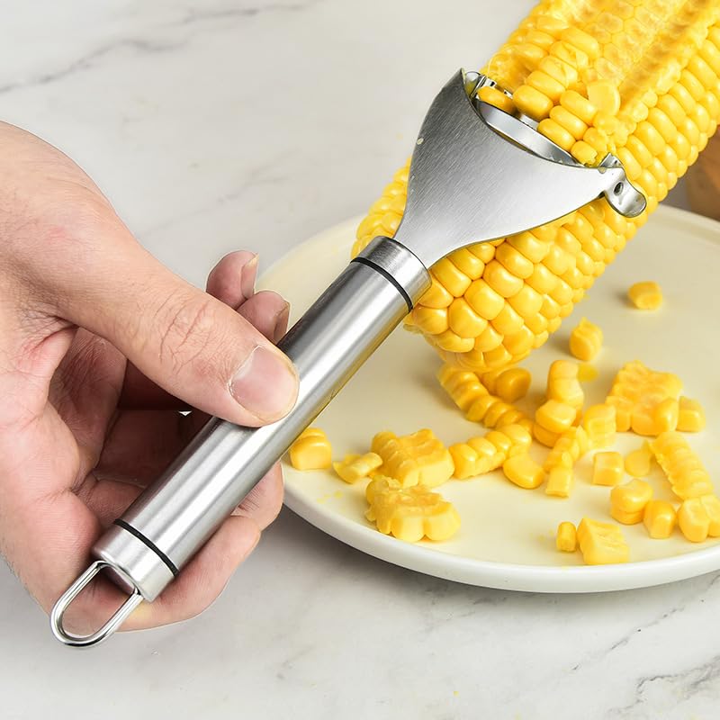 Pelador de maíz mágico, pelador de mazorca de maíz de acero inoxidable, práctica herramienta para pelar maíz para cocina, pelador de maíz para