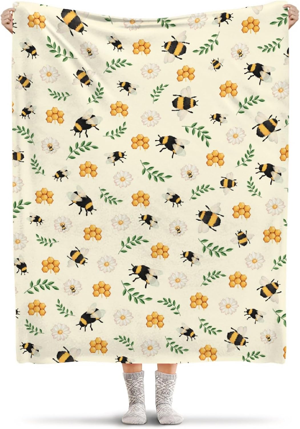 Manta ligera de franela con diseño de girasol de abeja, regalo para niñas en todas las estaciones, para cama, sofá, 30 x 40 pulgadas, para