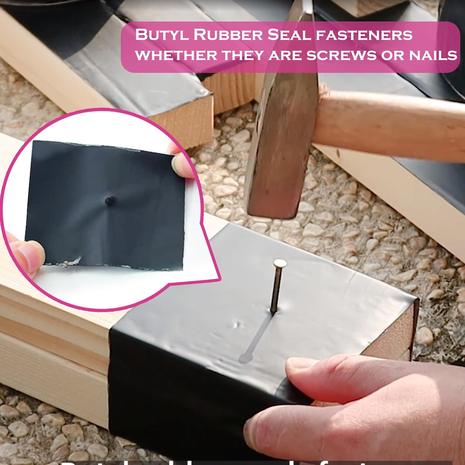 Cinta de vigueta de butilo para cubiertas, paquete de 2 cintas de viguetas de cubierta de 1-58 pulgadas x 50 pies, cinta de cubierta duradera e