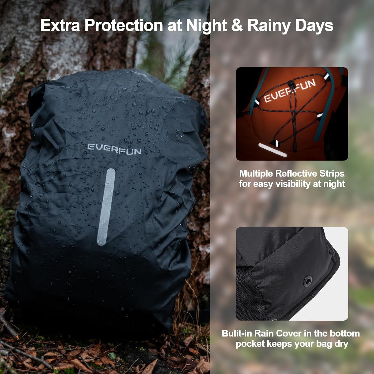 EVERFUN Mochila de hidratación de 18 litros con vejiga de agua de 2L3 L, mochila de agua para senderismo para mujeres y hombres, mochila ligera de