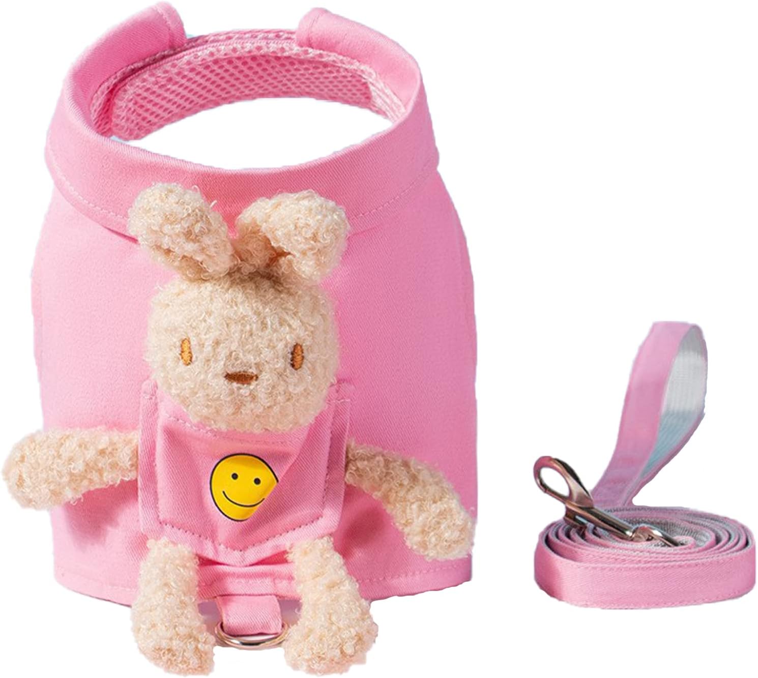 Juego de arnés y correa para perro pequeño, cómodo y duradero para caminar (rosa, S)