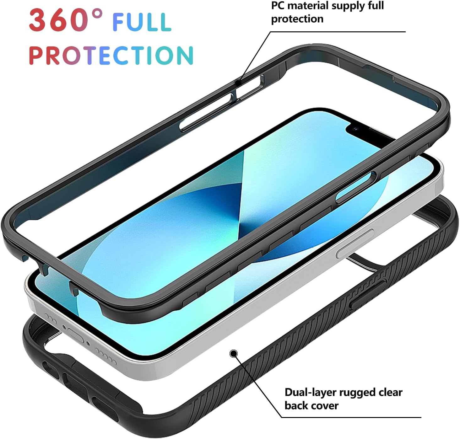 Wousunly Funda compatible con Poco X5 Pro de protección completa de 360 grados, transparente, funda para teléfono Xiaomi Poco X5 Pro, funda de