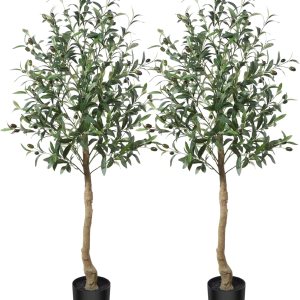 Crosofmi – Olivo artificial en maceta, 4 pies de alto, árbol de seda, planta topiaria, moderna, perfecto para interiores, decoración, exterior, Crosofmi – Olivo artificial en maceta, 4 pies de alto, árbol de seda, planta topiaria, moderna, perfecto para interiores, decoración, exterior,