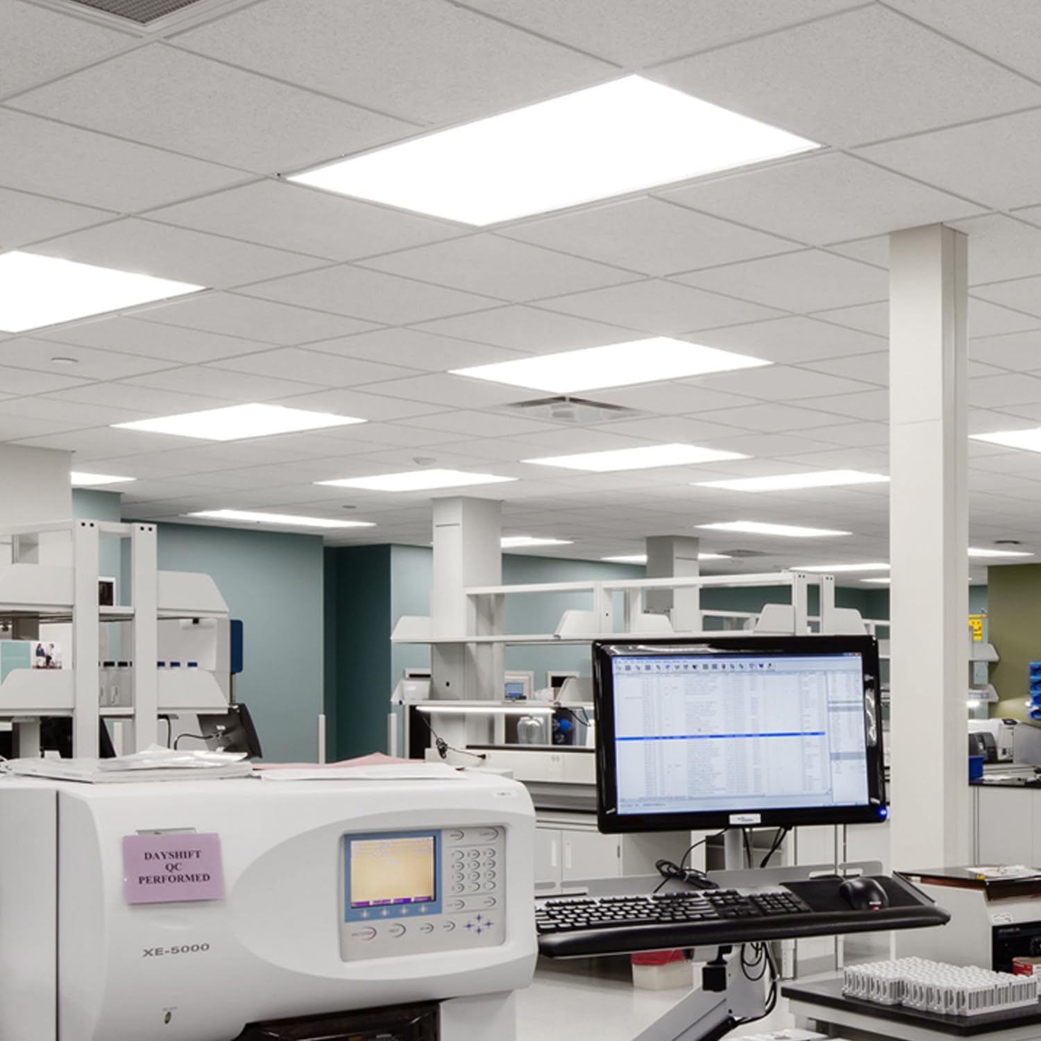 LEDONE – Luz LED de panel plano de 2 x 4 pies, luz de techo empotrada regulable de 0-10 V, potencia de 29343949 W y CCT seleccionable 3500 K4000