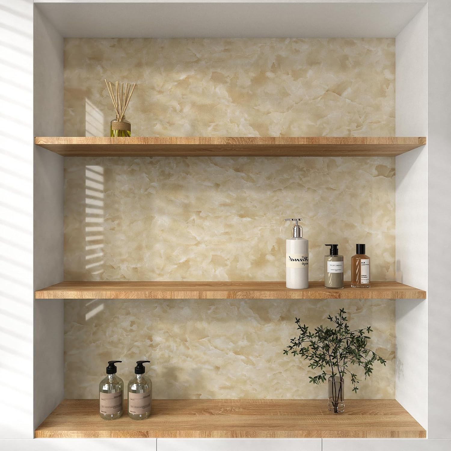 Papel de contacto de mármol extraíble de 15.8 x 118 pulgadas, encimeras de cocina, papel tapiz de mármol impermeable, papel adhesivo autoadhesivo