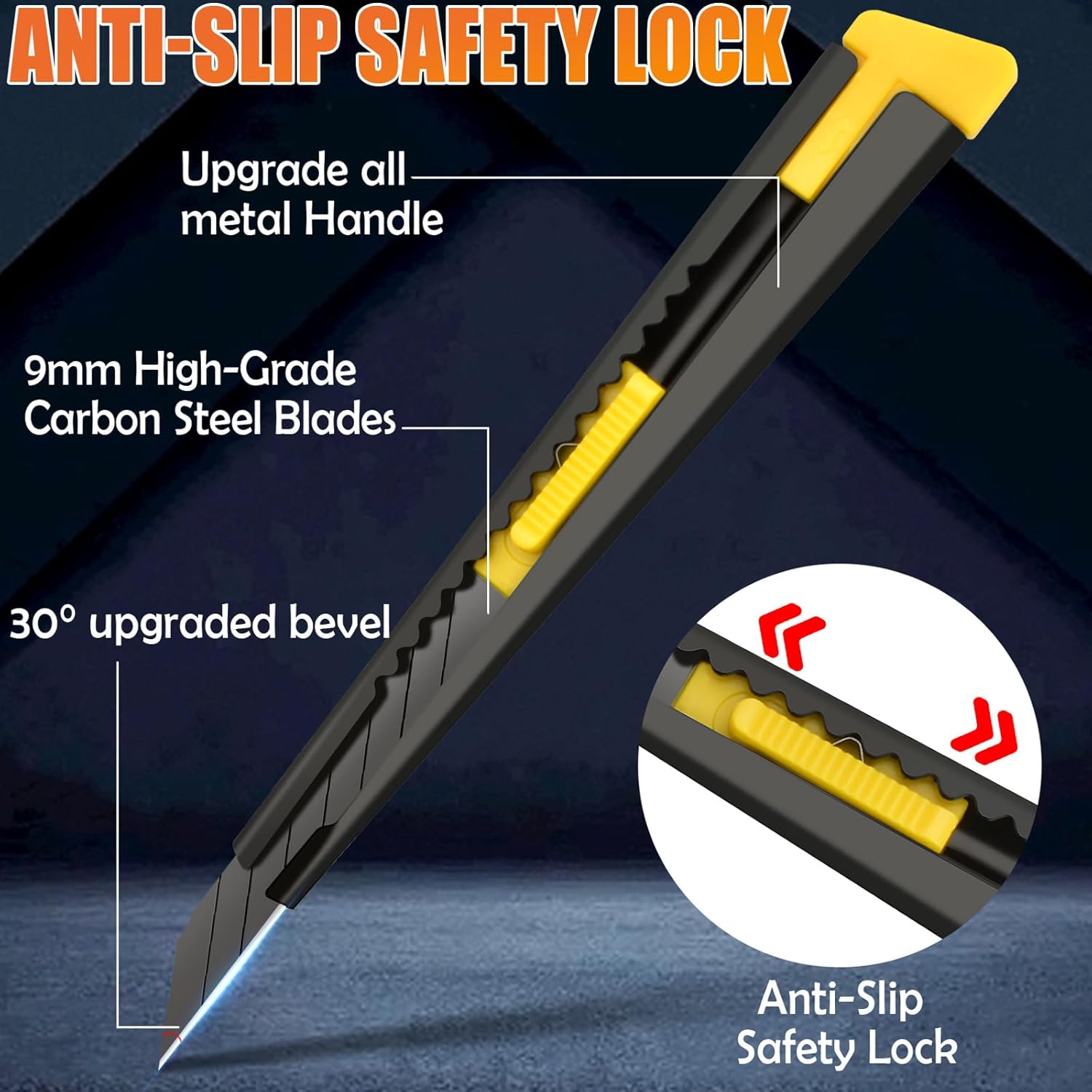 Paquete de 6 cortadores de cuchillos retráctiles, cuchillas de cuchillo Exacto de 0.315 pulgadas, herramienta de abridor de cajas de seguridad para