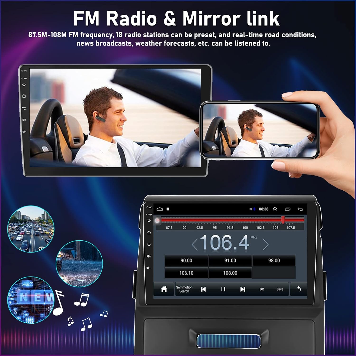 Android 13 Radio estéreo para coche para Ford F150 F-150 2009 2010 2011 2012, pantalla táctil de 9 pulgadas Bluetooth con enlace de espejo Navi GPS