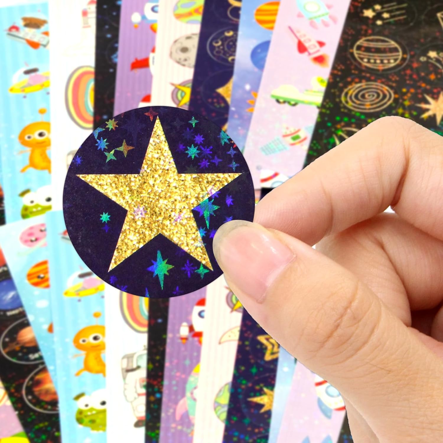 Calcomanías espaciales para niños, surtido de 120 hojas, 1440 calcomanías del sistema solar, regalos de fiesta de cumpleaños para el aula