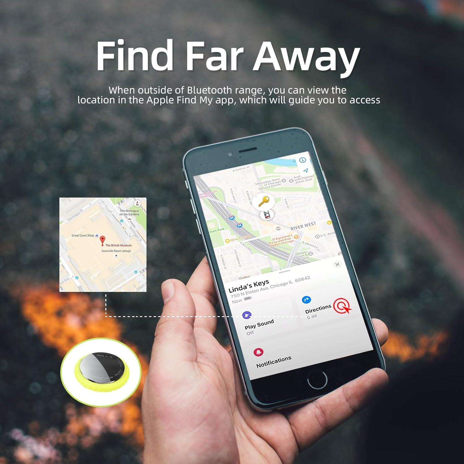 Localizador de llaves, rastreador de billetera StarTag, MangoTek Bluetooth Smart Tracker Tag funciona con Apple Find My (solo iOS), rastreador de