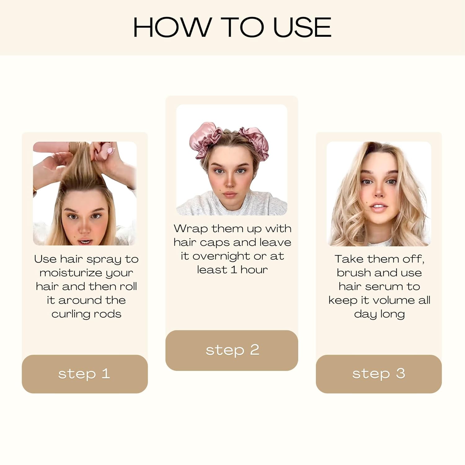 4 rizadores de pelo de seda sin calor, gorro de pelo sin calor para dormir, rulos sin calor para cabello largo y corto, herramienta de rizado de