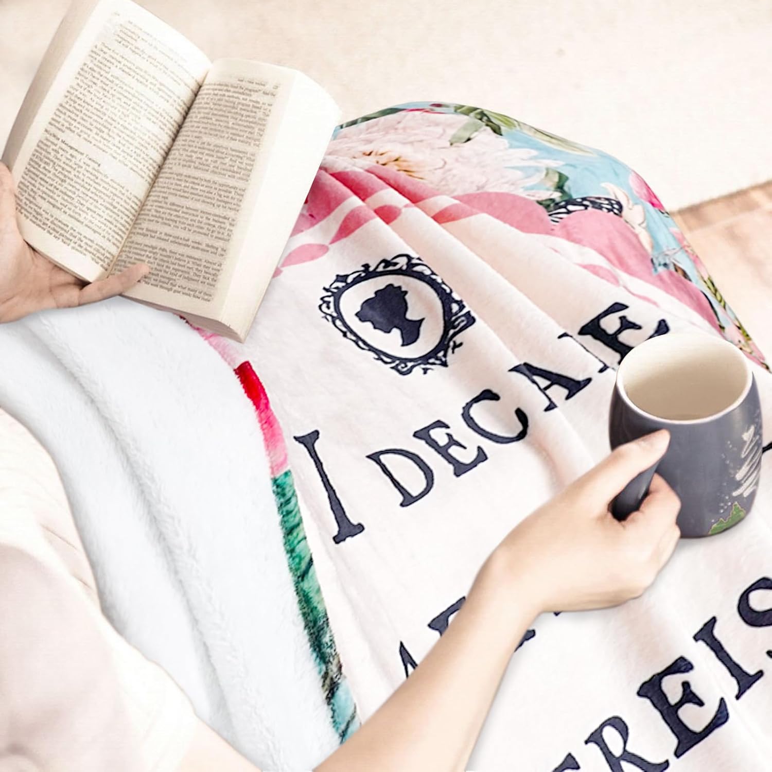 toneay Manta de regalo para amantes de los libros, manta de lectura de 50 x 60 pulgadas, regalos para mujeres bibliotecarias, regalos para amantes