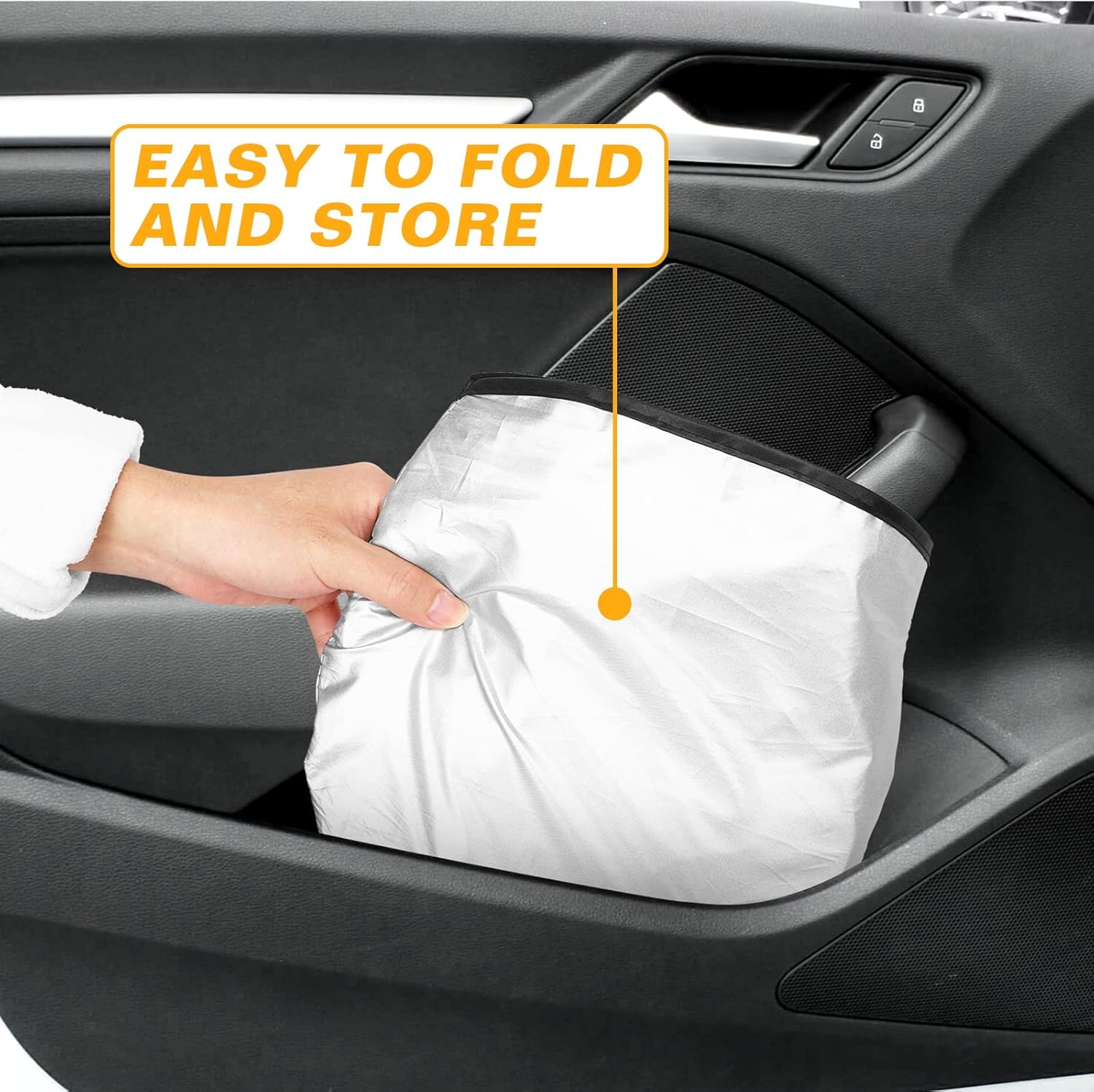 UrbanX Parasol para parabrisas de automóvil para Cadillac CT5, material duradero 240T, visera solar para rayos UV, protección solar y calor,