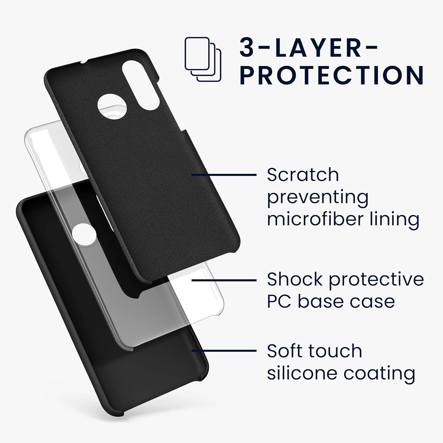 kwmobile Funda compatible con Huawei P30 Lite – Funda de silicona TPU con acabado suave – Negro