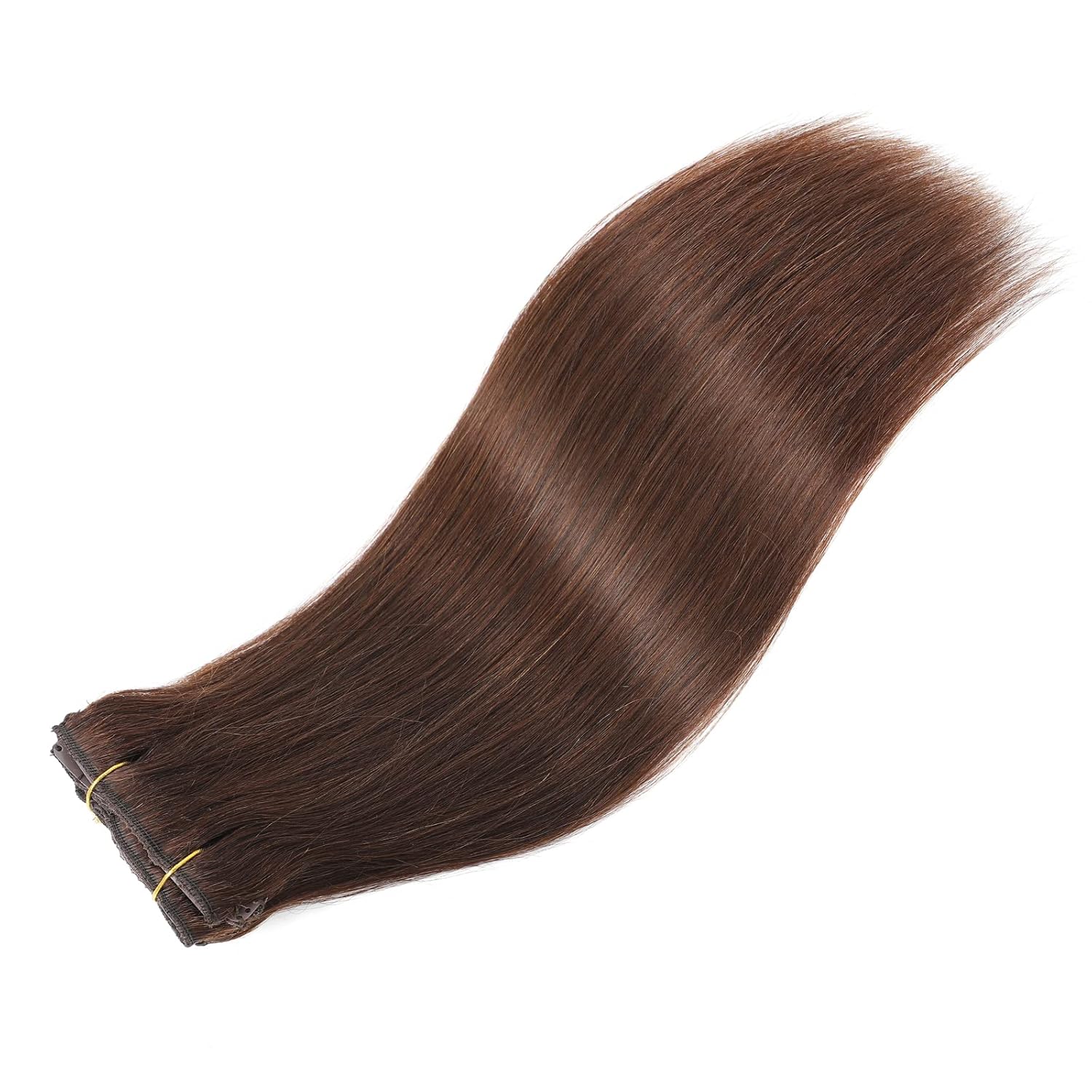QueenYoung Extensiones de cabello humano real con broches, 9 unidades, 4.33 oz, extensiones de cabello humano liso natural y suave, extensiones de