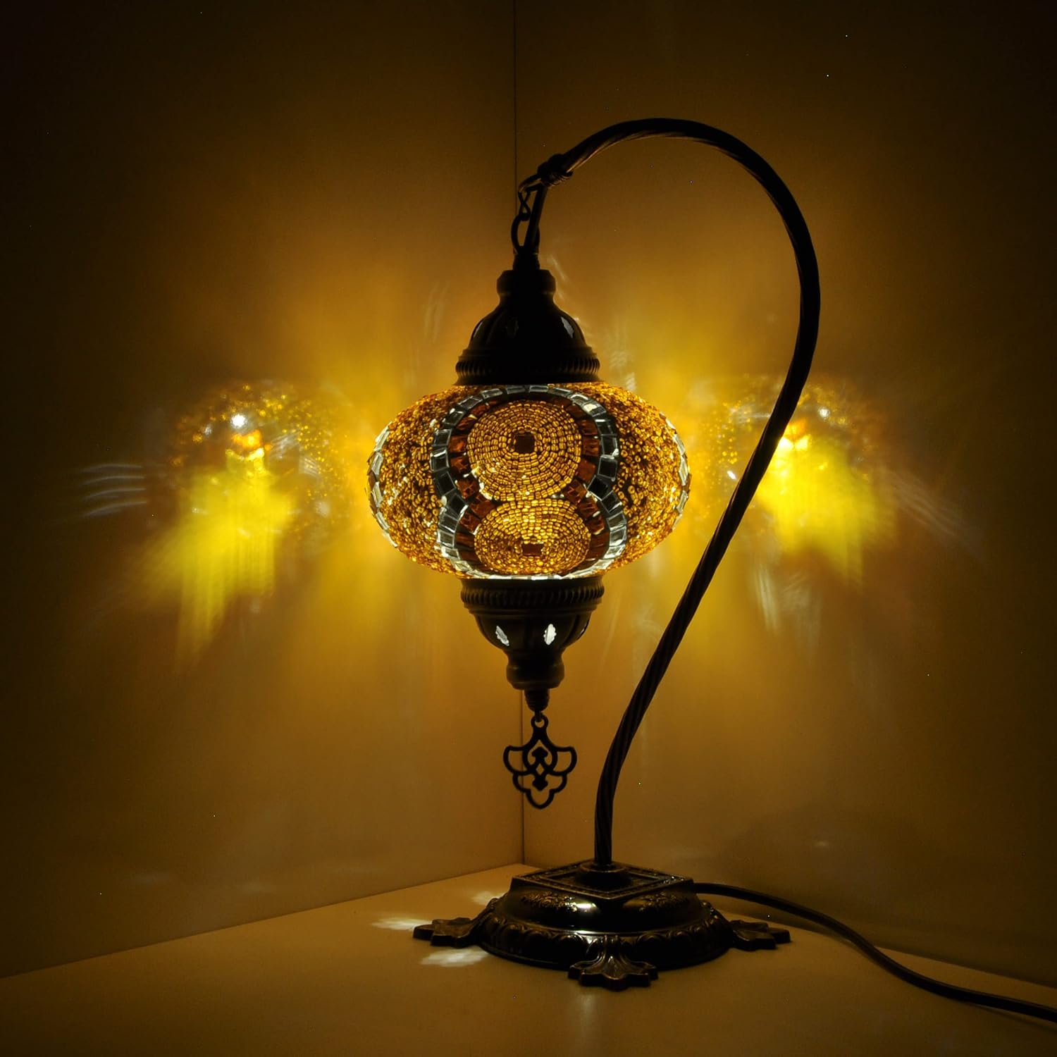 5 Variotion Mosland Home Turkish Lamp Mosaic Table Lamps  Turkish Moroccan Lamp with Bronze Base  Handmade Swan Neck Tiffany Night Lamp  Mosaic