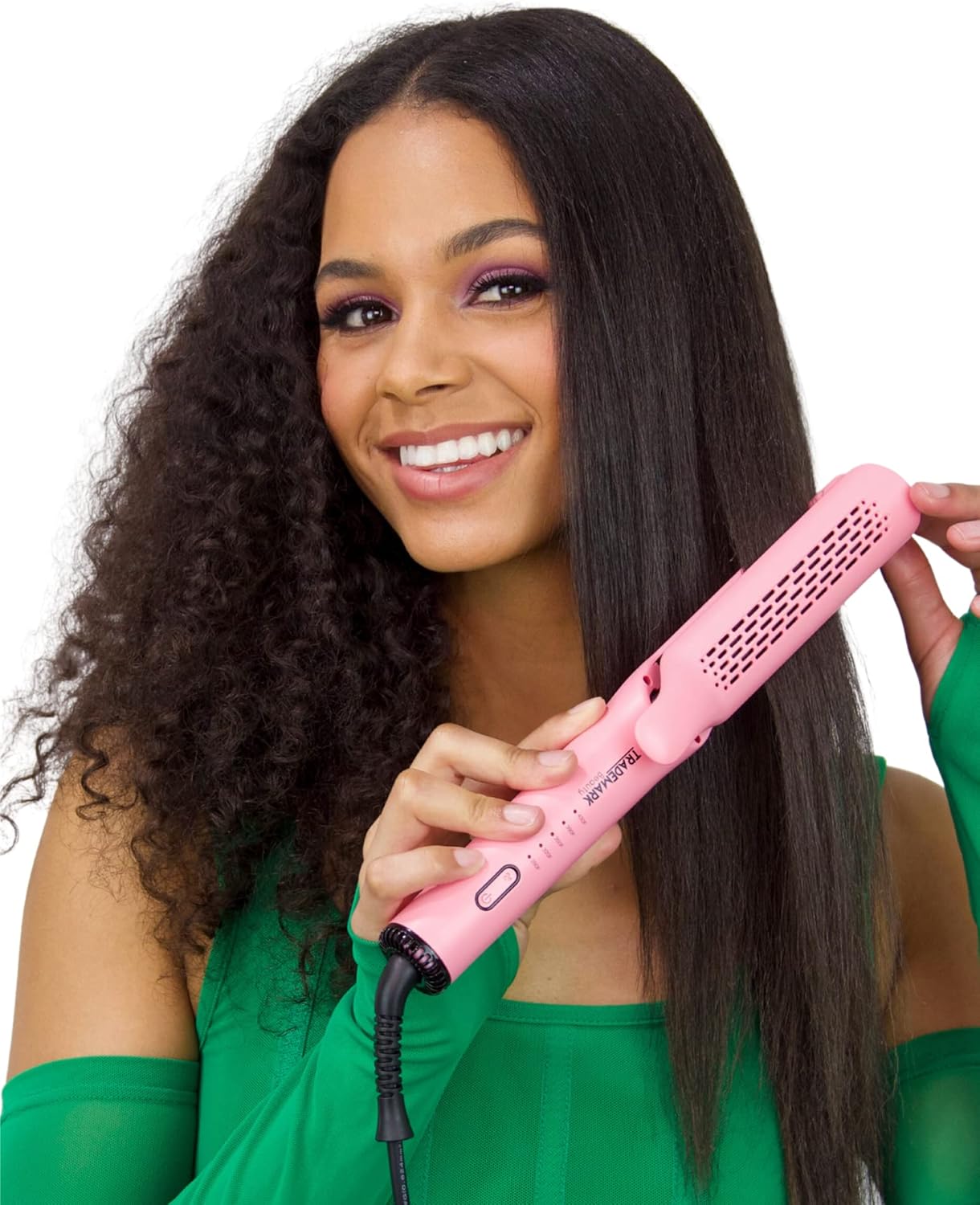 Sunny Styler – Plancha plana para peinar, alisador y rizador de pelo 2 en 1, placas de cerámica, revestimiento de turmalina, rejillas de ventilación