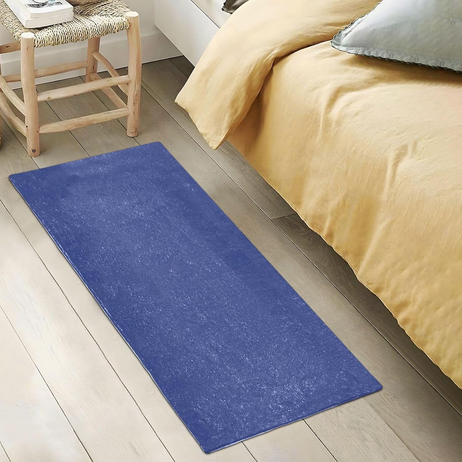 Joisal Alfombra de baño absorbente azul mineral oscuro, cómoda alfombra de baño antideslizante, duradera y suave, 39 x 20 pulgadas