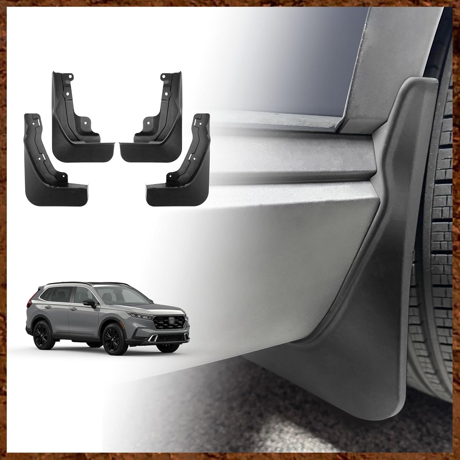 Muslogy Para CRV 2023 2024 Barro Splash Guard Front and Rear Mud Flaps 4PCS Compatible con Honda CR-V 2023 LX EX EXL Accesorios (no para Híbridos)