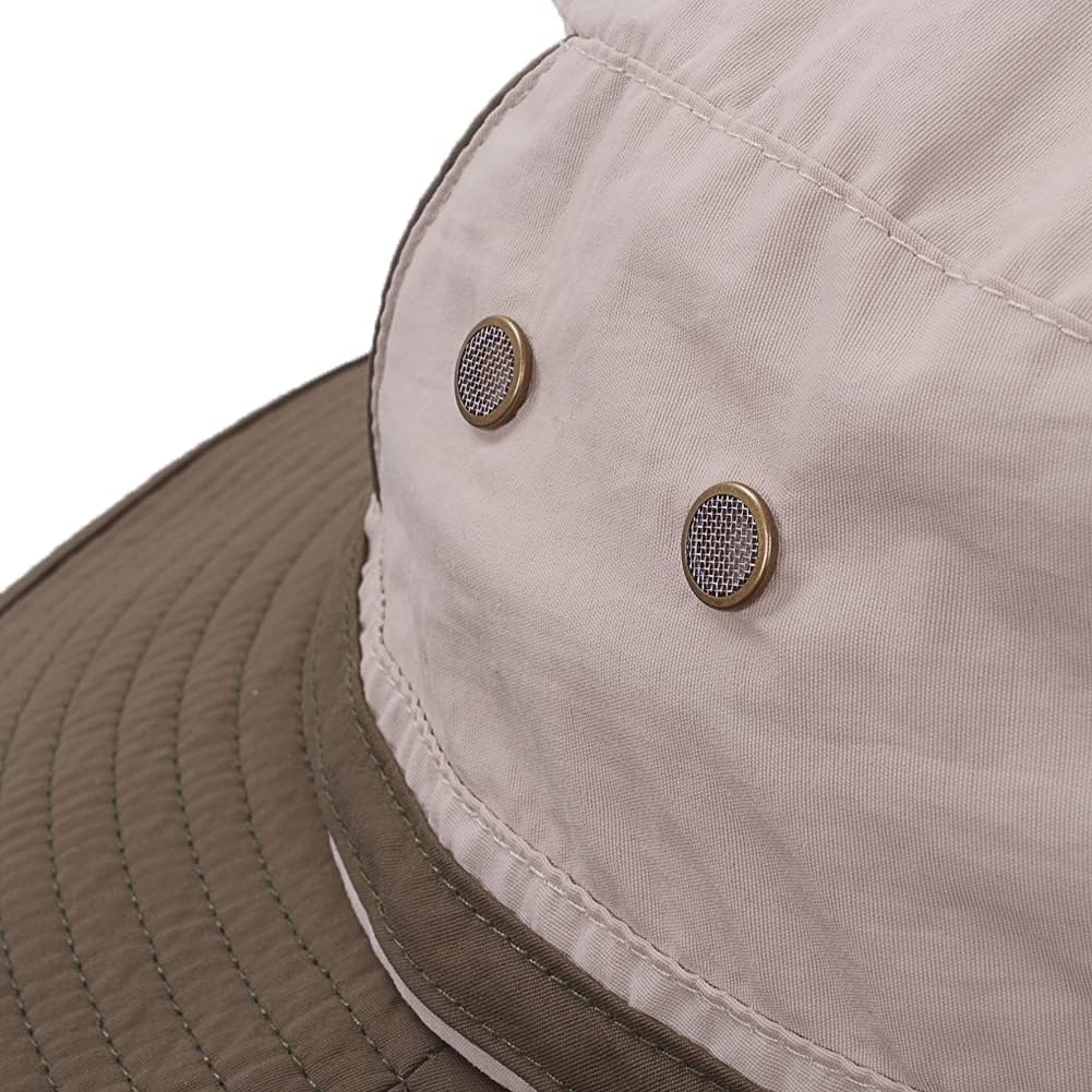 Sombreros de safari impermeables  Gorra de protección solar de ala ancha  Sombrero de cubo Explorer Jungle Bush para senderismo al aire libre Pesca