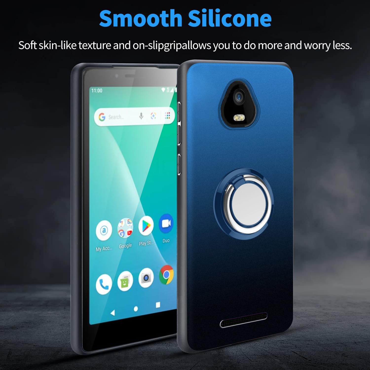 Funda para teléfono SCHOK Volt SV55 SV55216 Ocultar plegable telescópico con anillo Kickstand a prueba de golpes, con 1 protector de pantalla