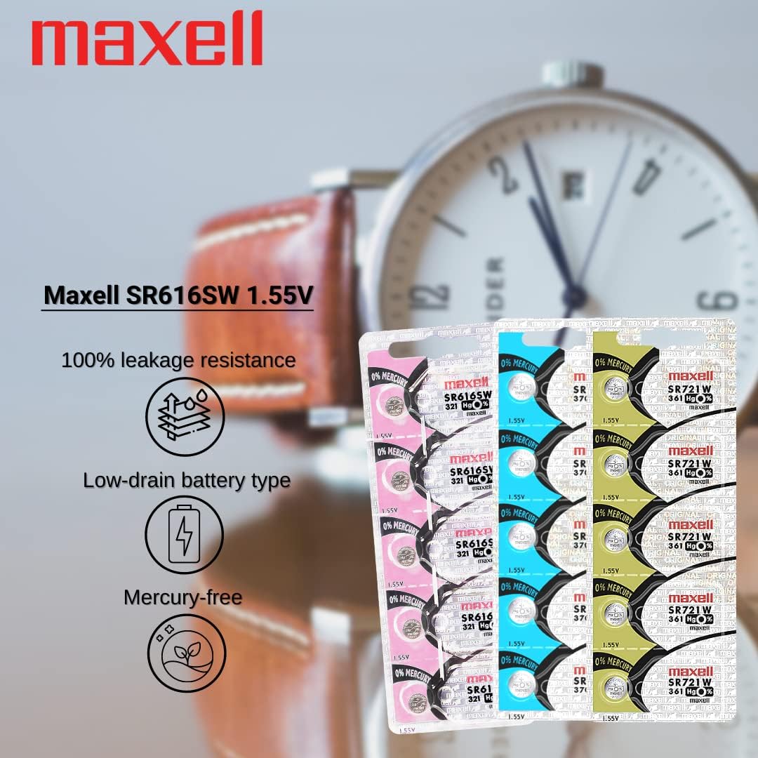 Maxell Batería 321 precio Ea, vendido por paquete de 10