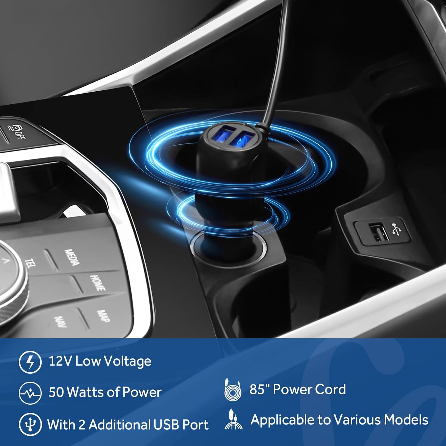 Sealy Manta térmica para automóvil de 12 voltios con 2 puertos de salida USB, 3 niveles de calefacción y apagado automático de 4 horas, manta