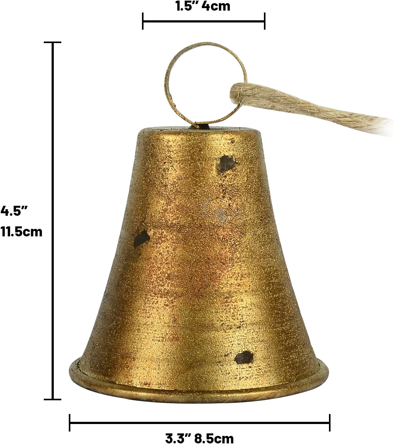 Styleonme Campanas decorativas, campanas de decoración de Navidad, campanas de bendición de metal para interiores y exteriores, juego de 4 campanas