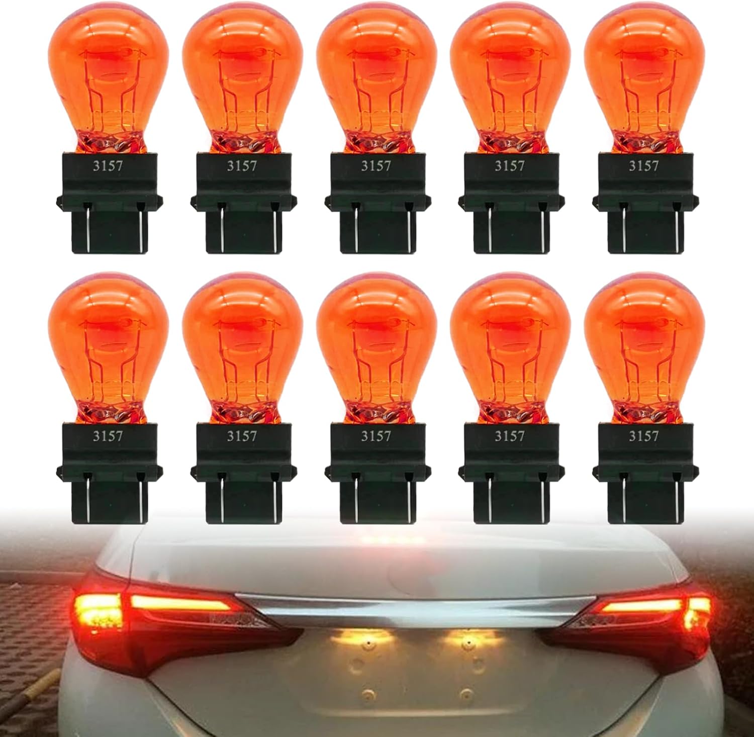 stymart 10 bombillas 3157, base de plástico, luz de freno automotriz 3157, giro 3157, mini bombilla en miniatura, luz trasera, luz direccional,