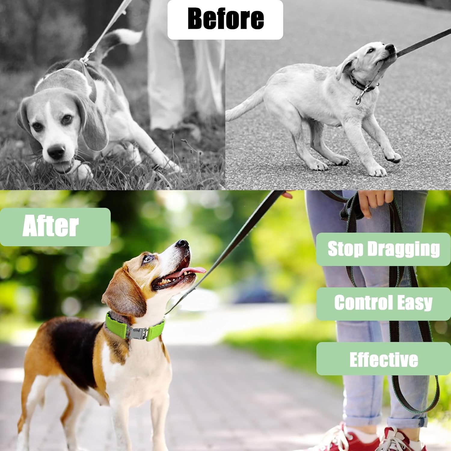 Collar de entrenamiento de puntas para perros, collar ajustable para perro con hebilla de liberación rápida, collar sin tirones para perros