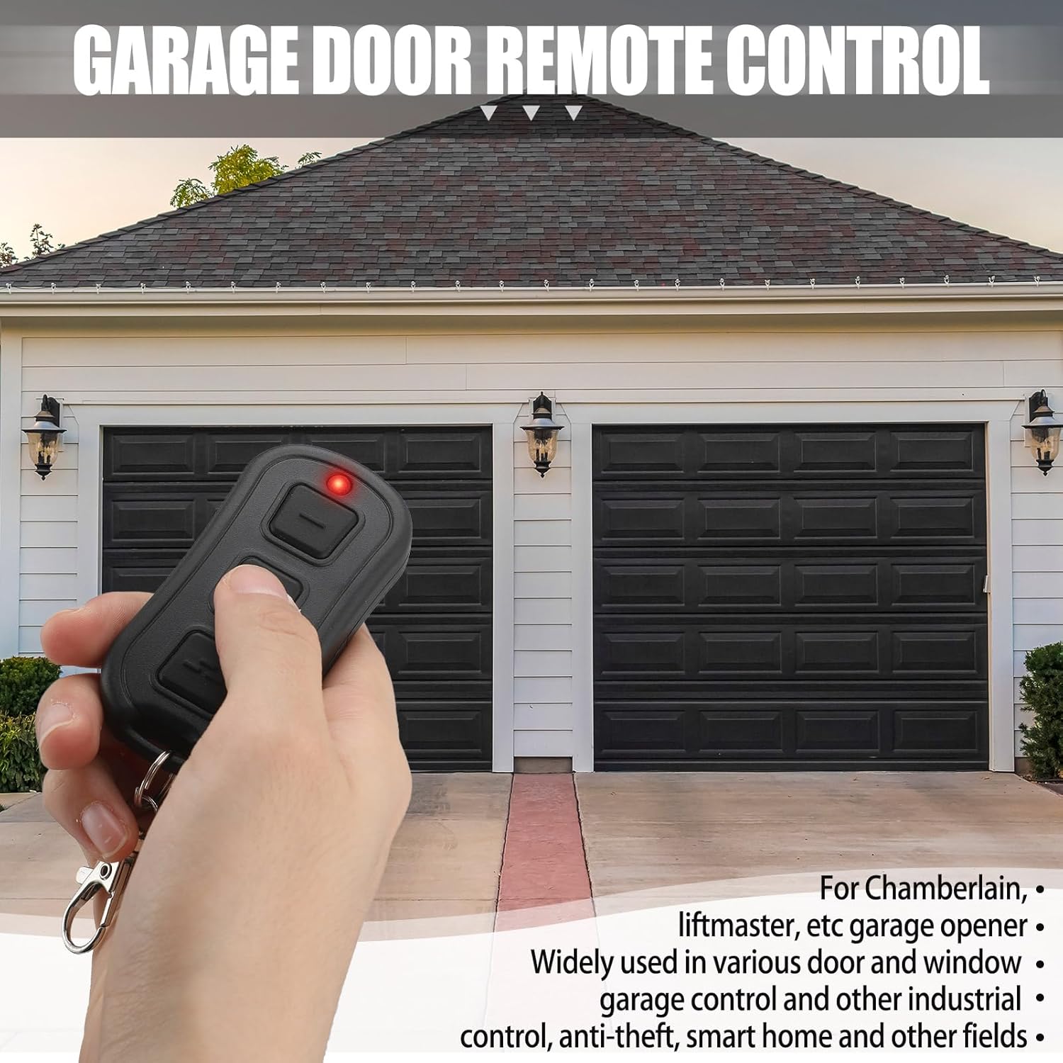 6 unidades de control remoto universal para abridor de puerta de garaje, botones de aprendizaje morados, amarillos, rojos, naranjas, verdes,