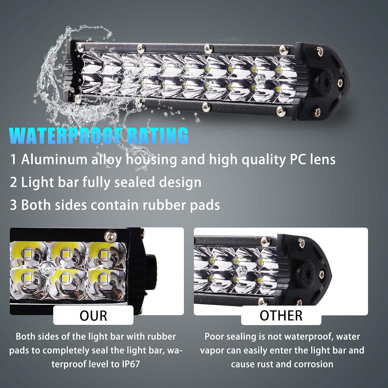 Kit de barra de luz de motocicleta para KLX110 CRF110 TTR110 YZ250F se adapta a la mayoría de barras de luz de manillar de 78 pulgadas de 60 W con