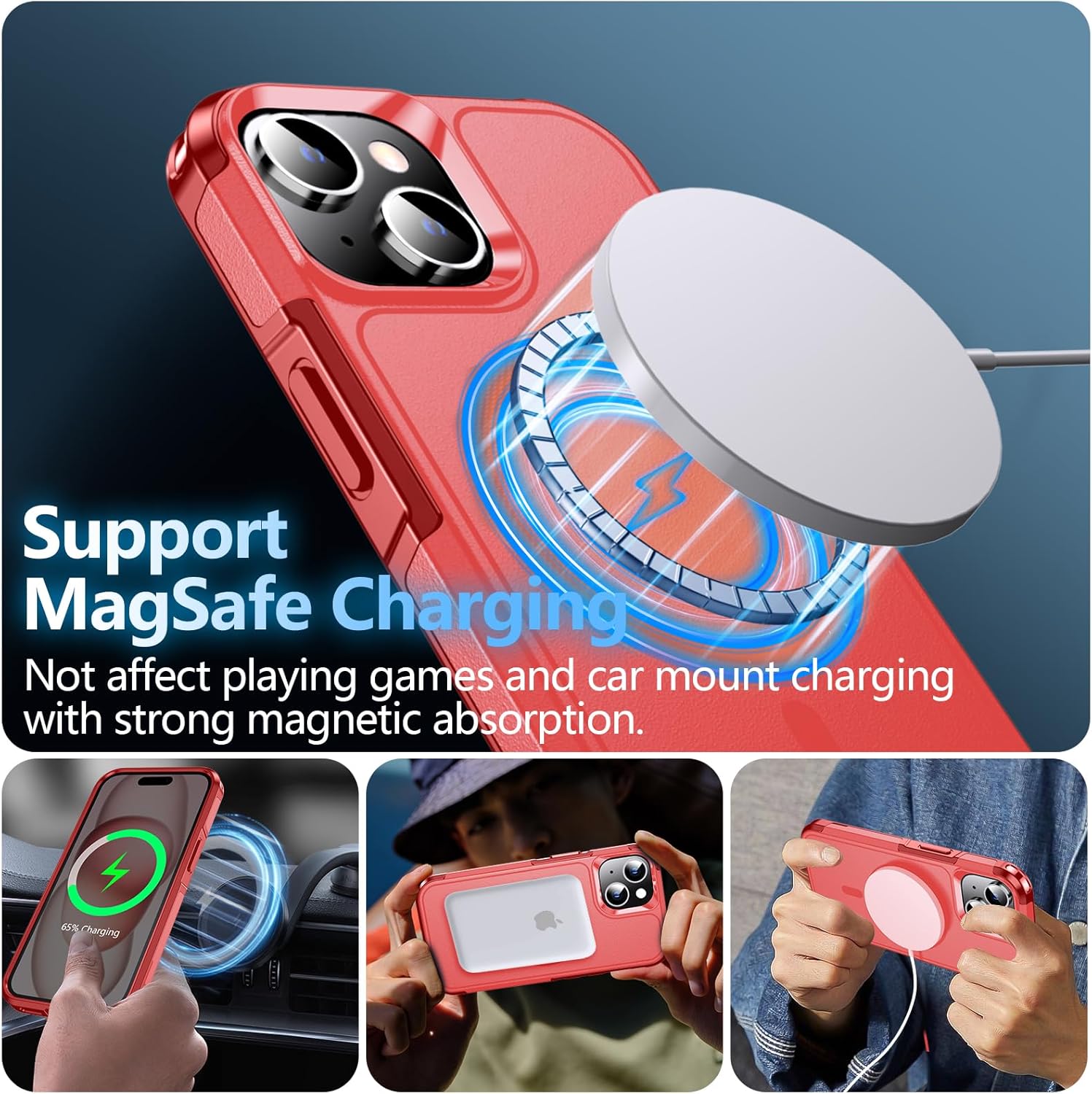 MOZOTER Funda diseñada para i 1 Pro con magnético, rojo