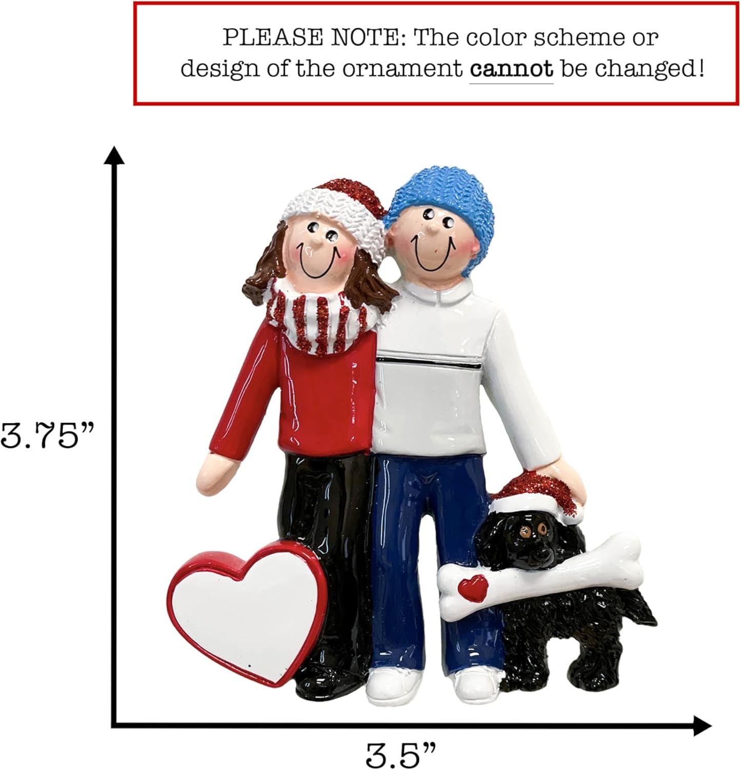 Adorno de Navidad personalizado para pareja con perro 2023  Familia de 2 con decoración de árbol de Navidad para cachorros, nuestra primera Navidad