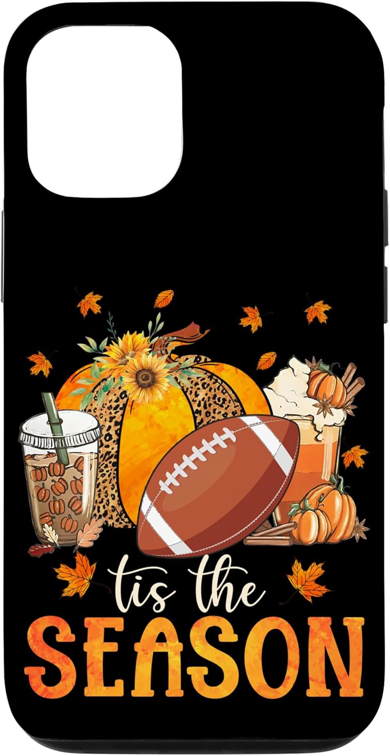 Funda para iPhone 1212 Pro Tis the Season Football and Pumpkin Season Fall Vibes