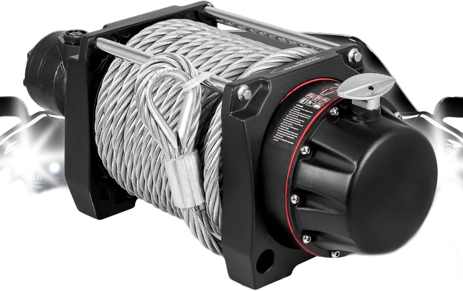 VEVOR Cabrestante hidráulico industrial de 20,000 libras, cabrestante de anclaje hidráulico con cable de acero fuerte de 78.7 ft, kit de adaptador