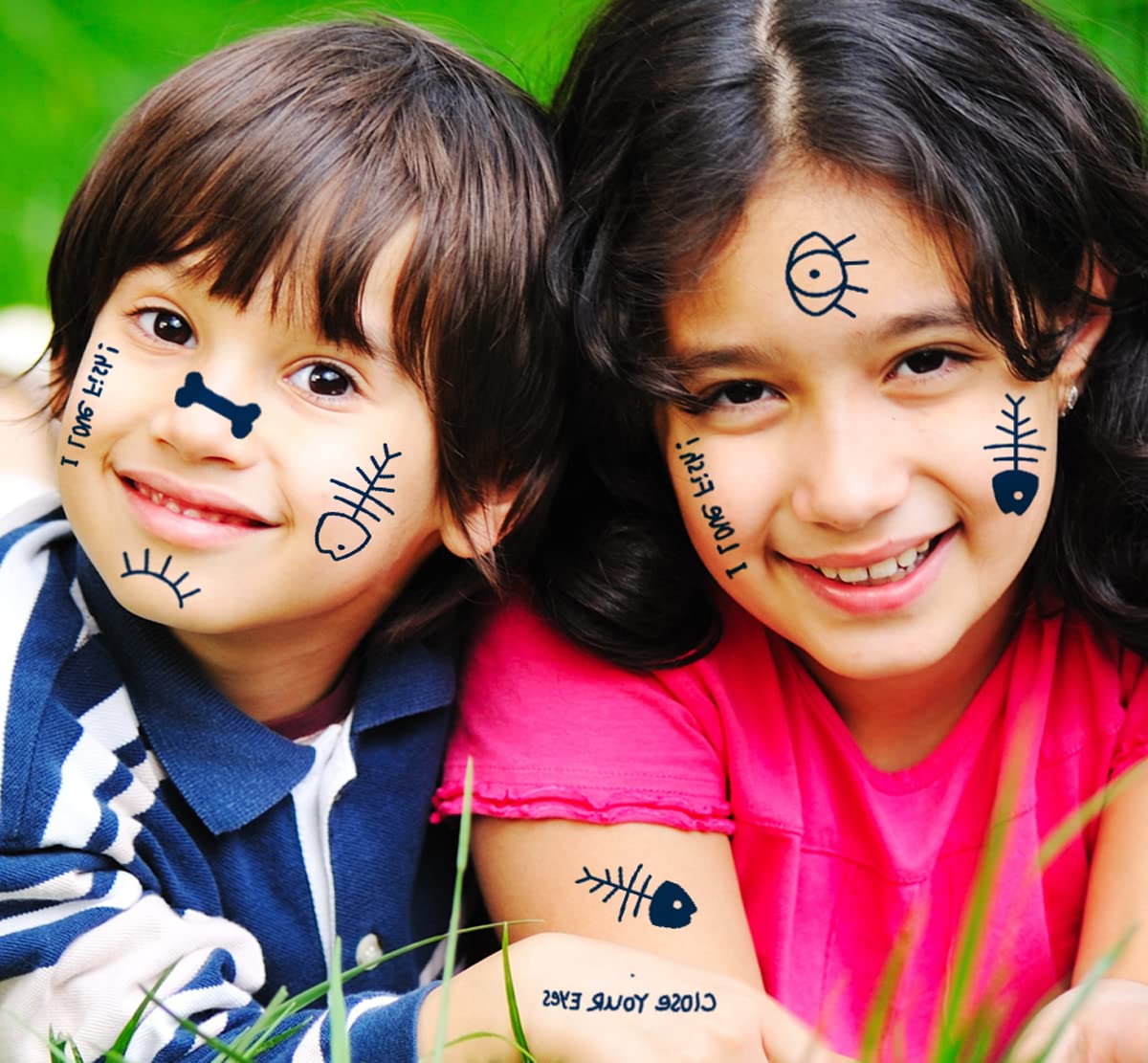 PADOUN Tatuajes pequeños temporales impermeables de larga duración, 100% tinta a base de plantas, tatuaje temporal para niños, lindo brazo de