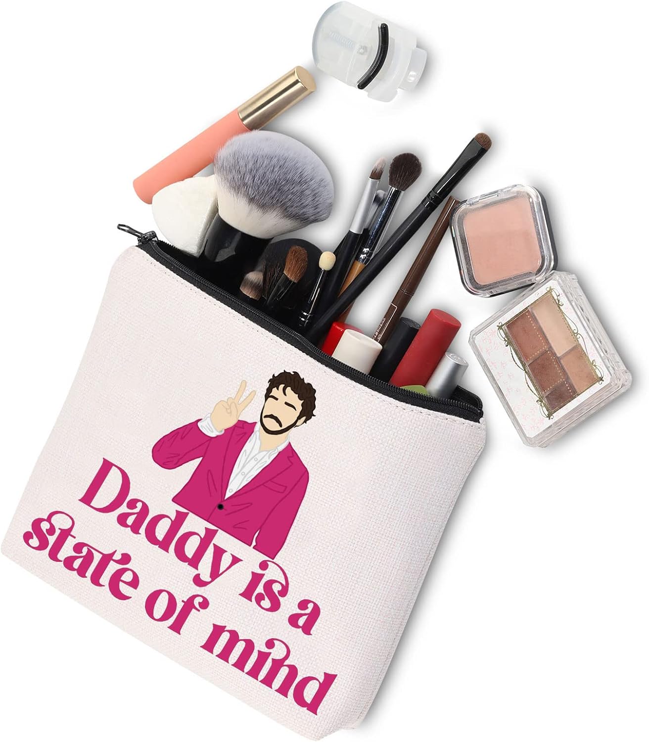 Pedro Bolsa de maquillaje cosmético Actor Fans de la película Regalos Daddy Is A State Of Mind Makeup Zipper Bag Actor Quote Merchandise, Daddy Is
