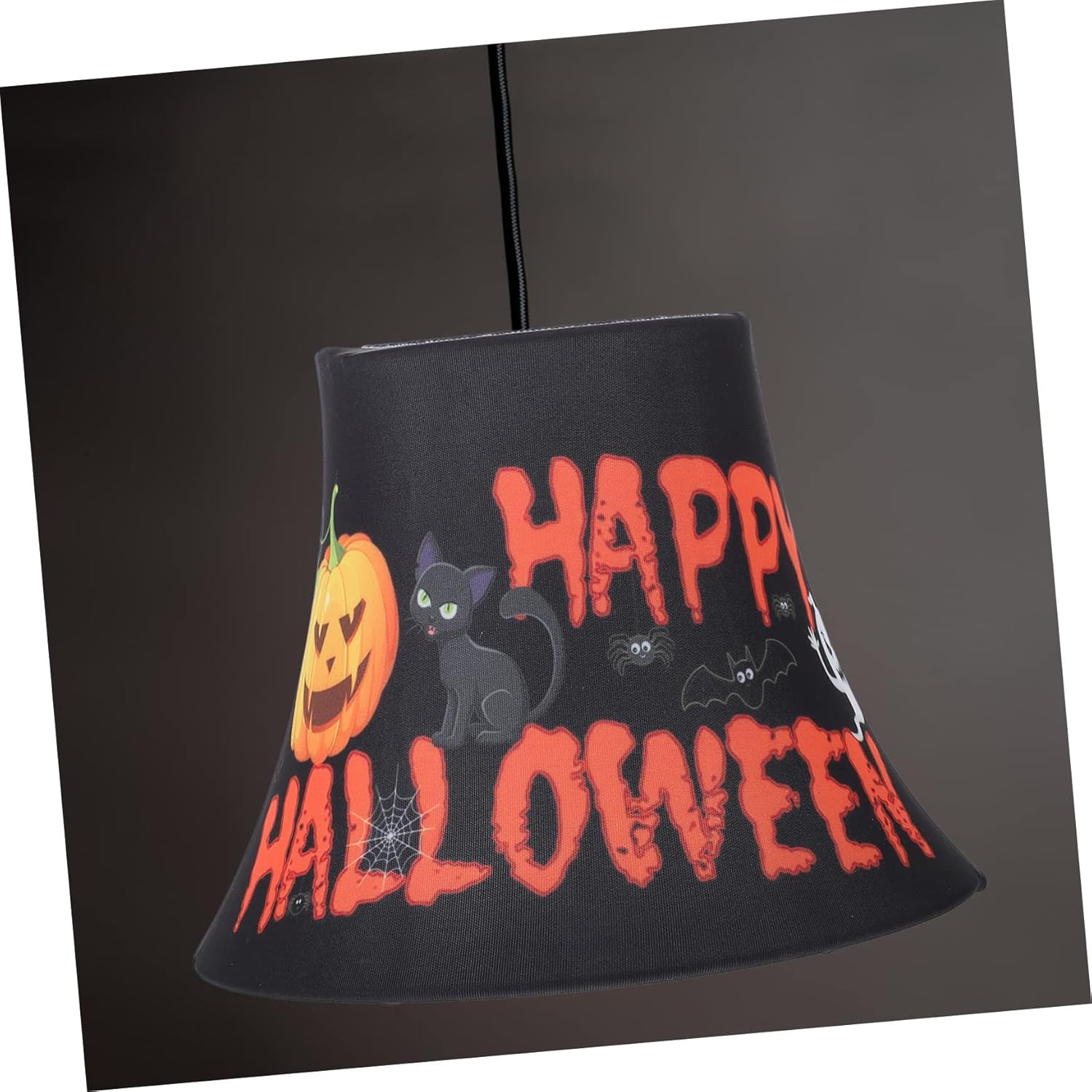 DOITOOL Pantalla de campana de repuesto para lámpara de noche de Halloween, pantalla de calabaza, pantalla de tambor, pantalla de tela, decoración