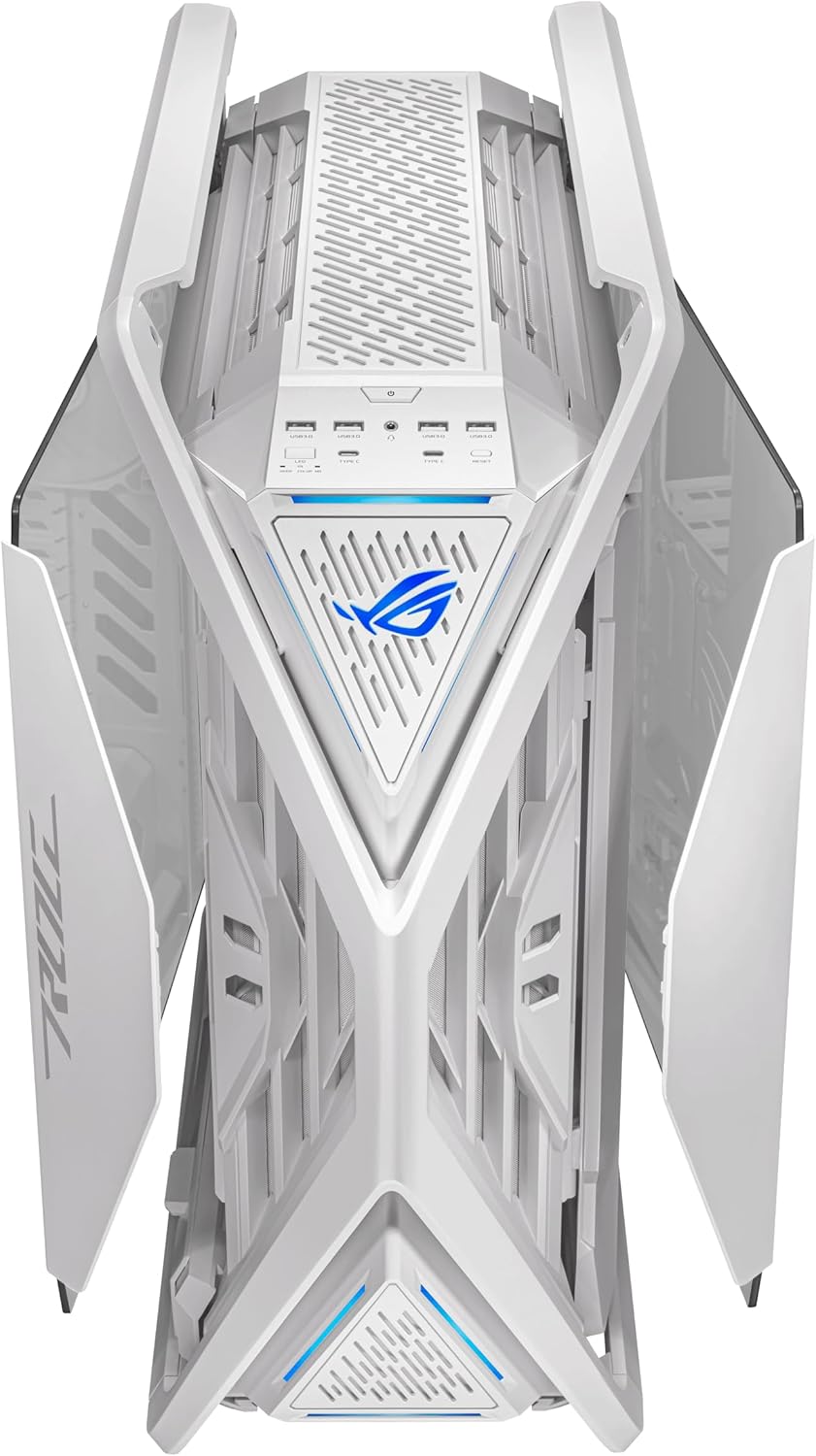 ASUS ROG Hyperion GR701 EATX – Carcasa para computadora de torre completa con estructura semiabierta, paneles laterales sin herramientas, soporta