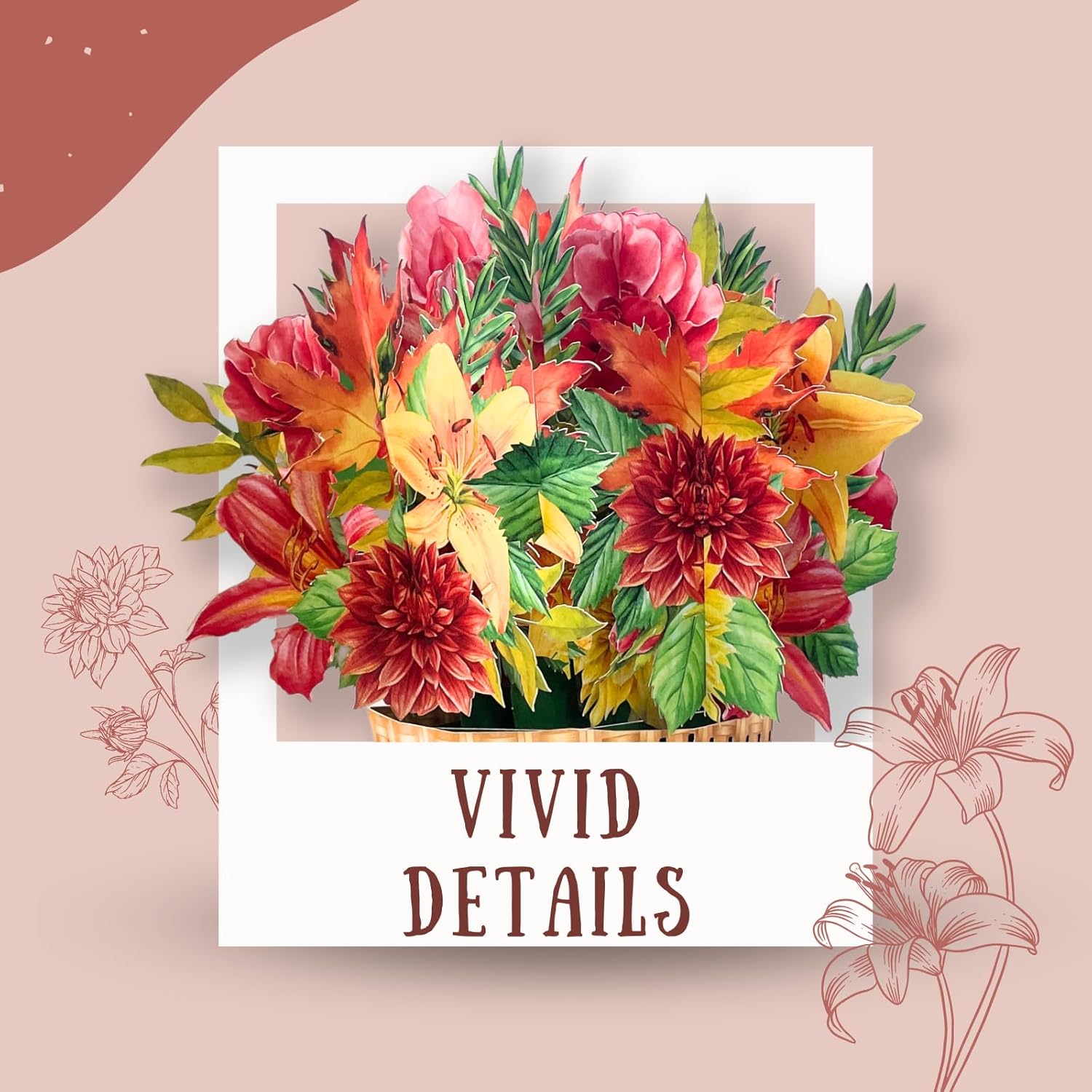 eGoHi Tarjeta grande de papel para cesta de flores, tarjetas emergentes, 9 pulgadas con tarjeta de notas y sobre – Golden Fiesta