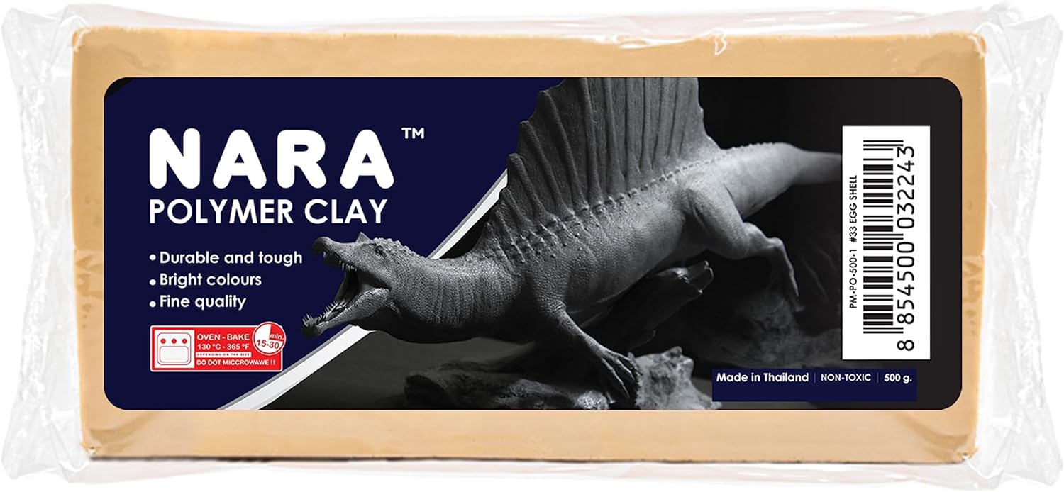 NARA Arcilla para hornear polimérica, 1 color, 1 bloque, 16.01 oz (1 libra) (cáscara de huevo)