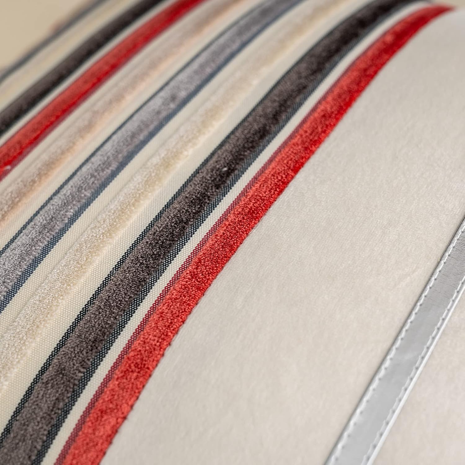 Yangest – Funda bohemia de terciopelo, a base de retazos, con rayas, para cojín con textura de lujo, multicolor. Moderna funda para cojín neutro,