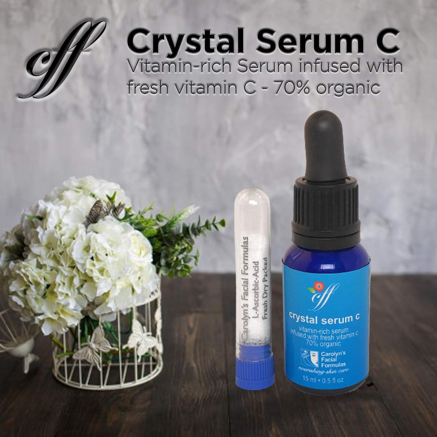 Carolyn’s Facial Formulas Crystal Serum C, paquete de 3  Suero de vitamina C  Suero para limpiar la piel  Fabricado en Estados Unidos  Orgánico,